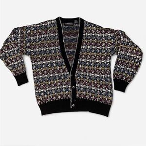 VTG 90s 80s Expressions International multi-coloured knit cardigan